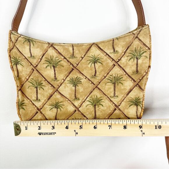 Fossil Canvas and Wicker Palm Tree Print Shoulder Bag Purse ZB 3863 - Picture 9 of 14